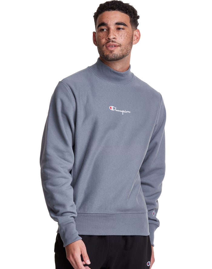 Sudadera Champion Hombre - Reverse Weave Mock Neck Crew ( Gris ) 3195840-GH